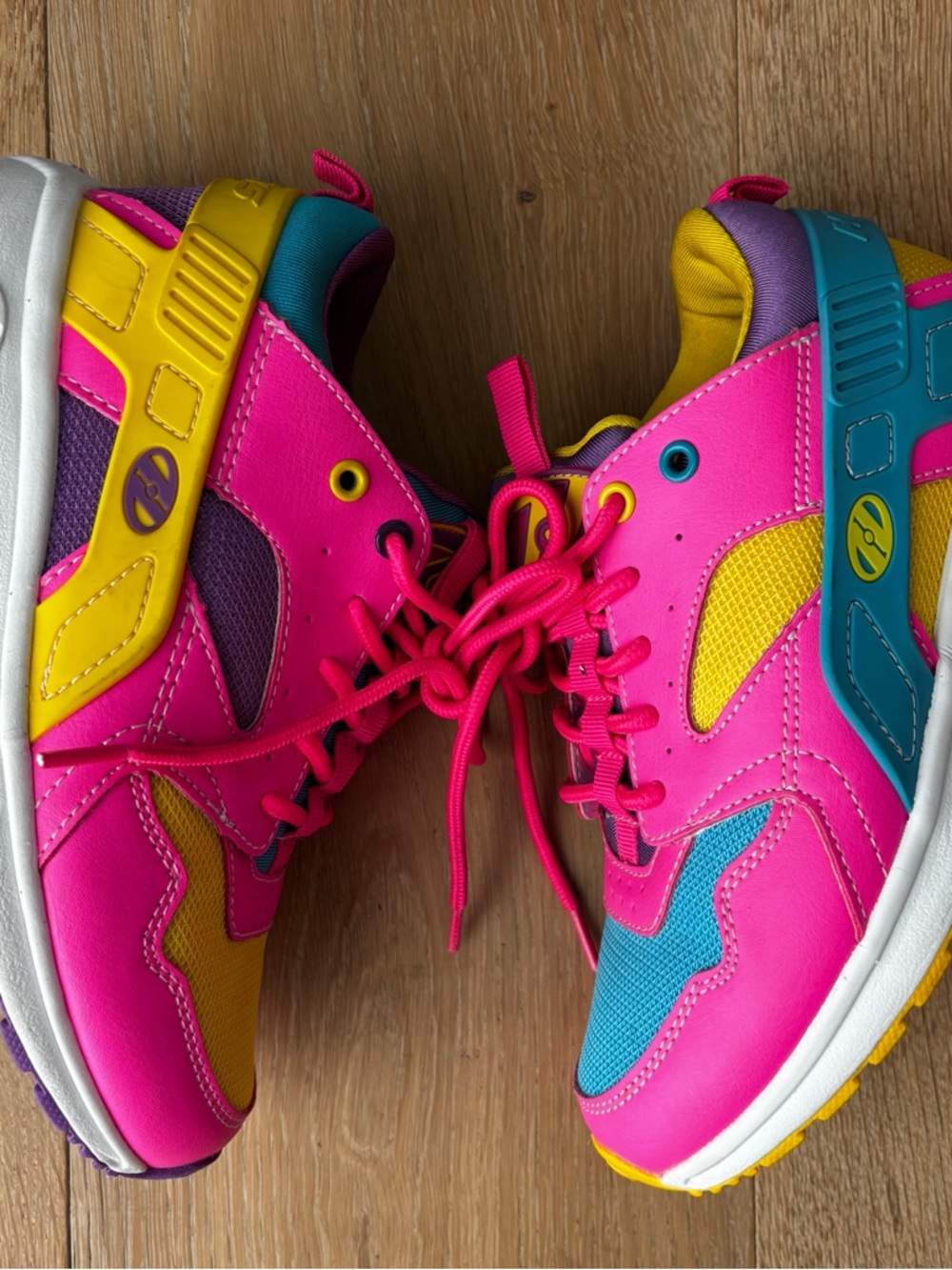 Heelys Girl Kids Sneaker Skate HE101131 Force Neon Pink Blue Yellow Size 3